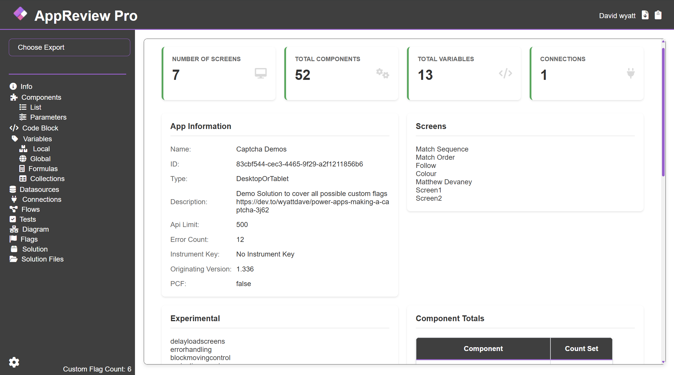 AppReview Dashboard Screenshot